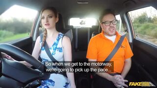 Fake Driving School - Sexy Redheads Immodest Secret: Outdoor Blowjobs and Big Melons Worship