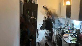 Taskmaster MILF Stretches Latex Sub's Ass Wide in Kitchen