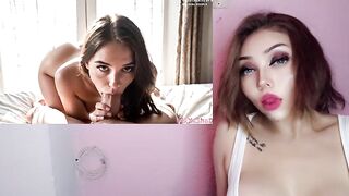 Compilation of cumshots on the faces of hot women - Masturbating with AI