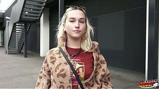 GERMAN SCOUT - Golden-haired Ukrainian Vegan Teen Lilelfie Get Multiple Orgasm at first Porn Casting