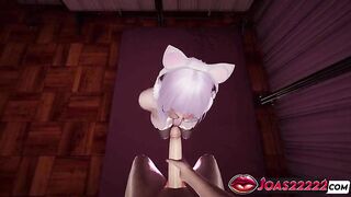 Sumiko Busty E-Girl Animated Porn - Carnal Tongue Teasing Sensitive Frenulum on Giant Knob, Double Handjob Pumping Action, Slippery Big Tits Titfuck Leading to Thick Cum Finish