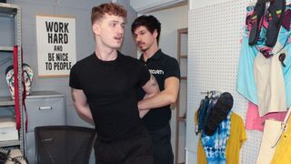 Briefs-Stealing Hunk Drew Flips the Script and Raw Fucks the Guard Instead
