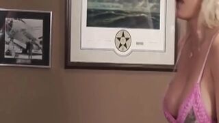 Blonde and Brunette MILFs Tongue Each Other Before Sharing Dong