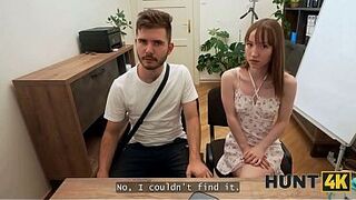 HUNT4K. Sexy GF sucking for money