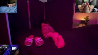 Prepping for clip shoot with foot model background noise raw footage