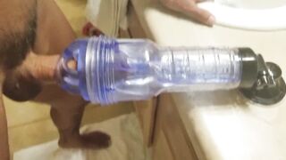 Banging Fleshlite Turbo on Counter