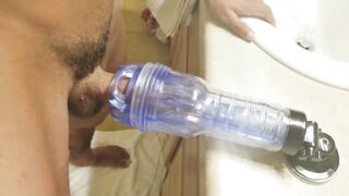Banging Fleshlite Turbo on Counter