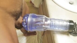 Banging Fleshlite Turbo on Counter