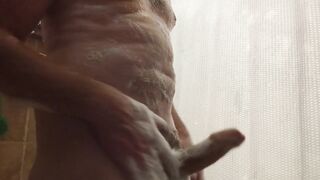 Playing with my thick schlong in the shower