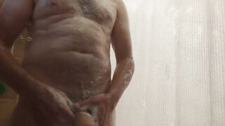 Playing with my thick schlong in the shower
