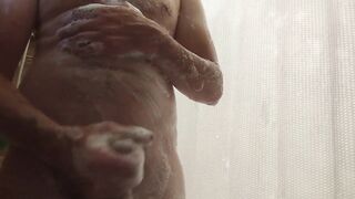 Playing with my thick schlong in the shower
