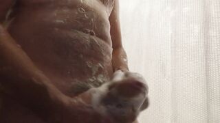 Playing with my thick schlong in the shower