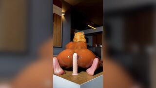 One of my subscribers told me to ride a vibrator in the kitchen