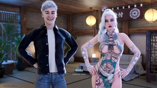 White Hair Girl Desire Relax Her Hot Body