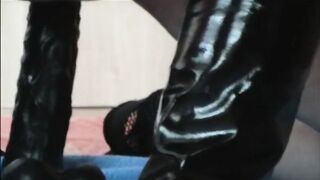 Zicken vagina squirt riding on big Black Sex tool