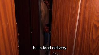 Pretty English-speaking Golden-haired Drilled Food Delivery Chap