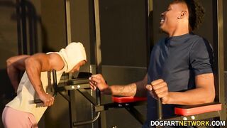 Kay Carter Cucks Her Husband At The Gym With two Hot Black Chaps