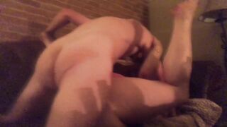Boyfriend Fucks Girlfriend On The Couch And Cums On Her Pussy