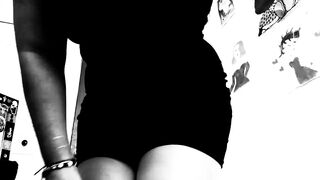 Silent Cinema and Black and White Vintage Beauty Seducing YOU with Stockings, Suit and Heels