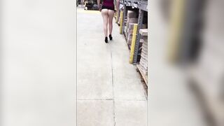 Lustful wife flashing and teasing in public