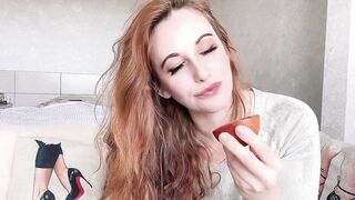 Yummy Orange Suck - Playful Tongue Tricks & Moist Mess!