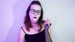 Punk Cutie Smokin' in Fishnets