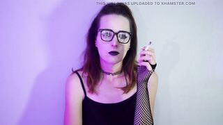 Punk Cutie Smokin' in Fishnets