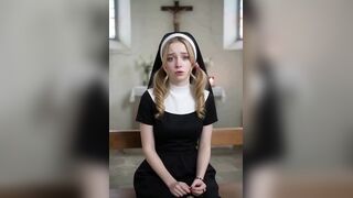 AI Fantasies - Pure and virgin 18-year-old nun wants to have her first sexual experience and lets me do whatsoever I want to her pussy and ass and cum in her mouth, in Spanish