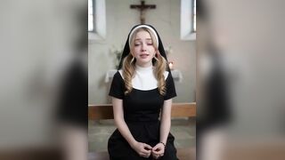 AI Fantasies - Pure and virgin 18-year-old nun wants to have her first sexual experience and lets me do whatsoever I want to her pussy and ass and cum in her mouth, in Spanish