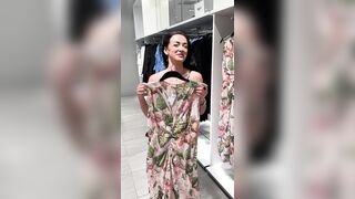 Shopping with Zuzu Pleasing oral in public changing rooms