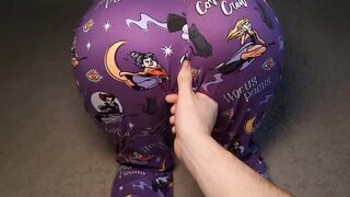 Angel in pajamas gets drilled on Halloween night