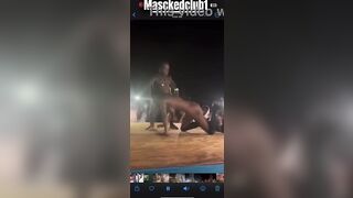 African Live public stage sex dwarf