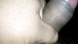 Jerking big cock