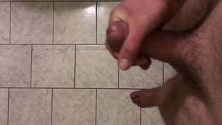 Spurting cum on the baths tiles