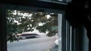 House window penis flashing