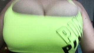 Bouncing Breasts Out Of Sports Bra