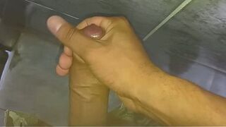 Masturbation in a public restroom