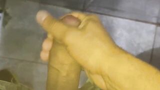 Masturbation in a public restroom