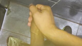 Masturbation in a public restroom