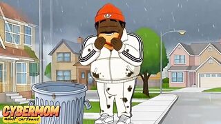 Wife Cheated on Her Husband with a Black Guy. Cartoon