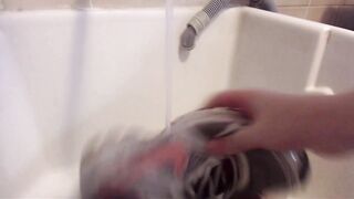 URBAN TRANSGRESSION: Nicoletta Cleans Her Dirtiest Sneakers in the Underground Washroom