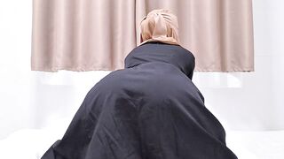 POV: Watch Your Hijabi Cutie Tease in a Black Abaya