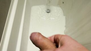 Stroking in a new shower....same result... jizz flow