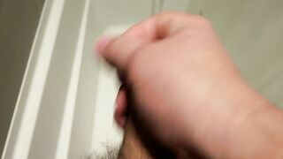 Stroking in a new shower....same result... jizz flow