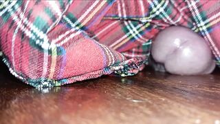 Sexy Crossdresser In Plaid Skirt Humps The Floor Until There Is No Greater amount Cum