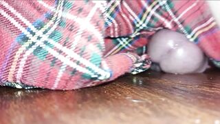 Sexy Crossdresser In Plaid Skirt Humps The Floor Until There Is No Greater amount Cum