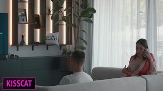 Step mamma Seduces Step son While Husband’s Away—Will Her Naughty Phone Call End in a Taboo Fuck?!