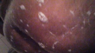Soap dripping down Butt