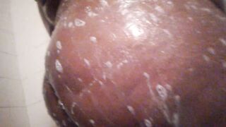 Soap dripping down Butt