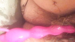 Bushy Very Amateur Homemade Toy Piddle in Fishnets